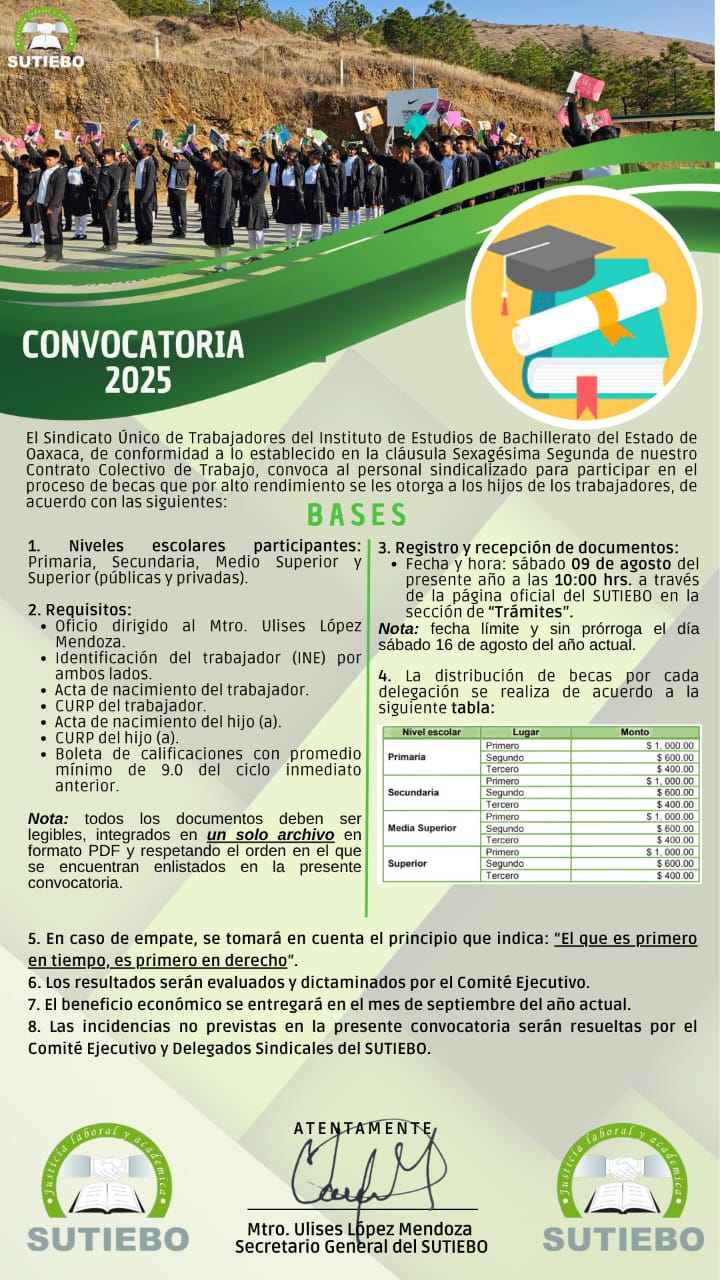 BECAS 2025 PARA HIJOS DE TRABAJADORES
